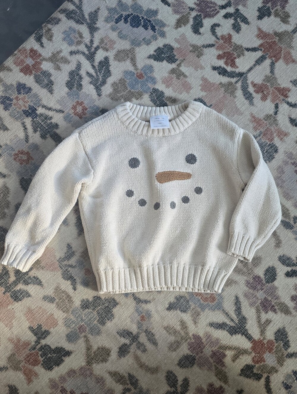 Little Co By Lauren Conrad Cream Snowman Crewneck 18M